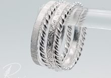 Anelli componibili realizzati a mano con cura, in filigrana o con incisione fiorentina o a bulino. Puoi scegliere la tua combinazione preferita.