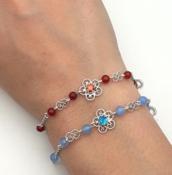 Bracciale fiore e pietre 3