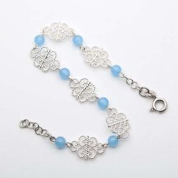 Bracciale merletto con acquamarina 1