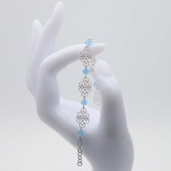 Bracciale merletto con acquamarina 1