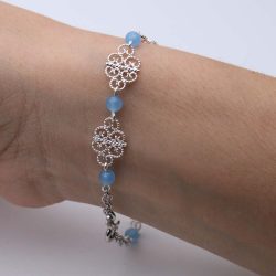 Bracciale merletto con acquamarina 1