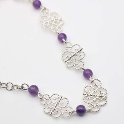 Bracciale merletto filigrana con agata viola 1