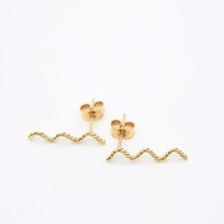 Orecchini Onde d’oro realizzati a mano con cura e passione 1