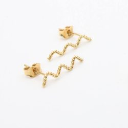 Orecchini Onde d’oro realizzati a mano con cura e passione 1