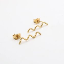 Orecchini Onde d’oro realizzati a mano con cura e passione 1